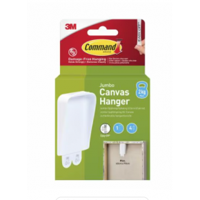 3M Command™ Jumbo Canvas Hanger 2kg, 1 Hook + 4 Strips/Pack - White 3M Command™ Jumbo Canvas Hanger 2kg, 1 Hook + 4 Strips/Pack - White